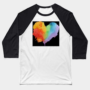 Copy of Rainbow Heart black background Baseball T-Shirt